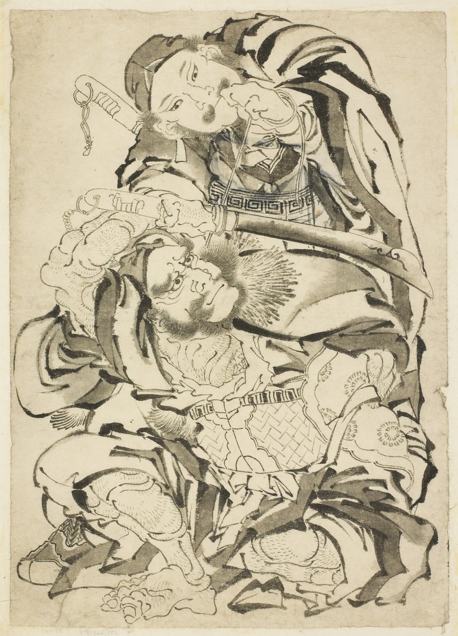 Due eroi cinesi da Katsushika Hokusai