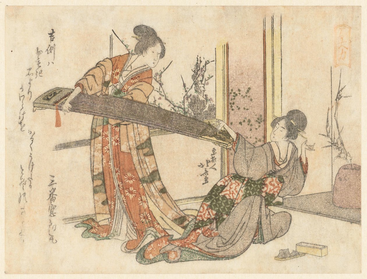 Due donne con un koto da Katsushika Hokusai