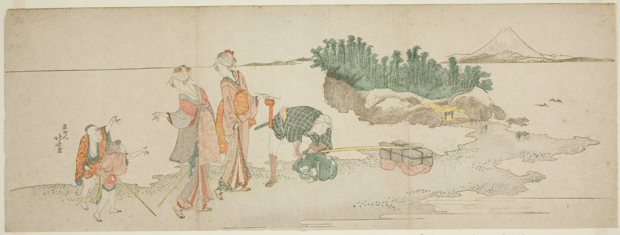 Visitatori a Enoshima da Katsushika Hokusai