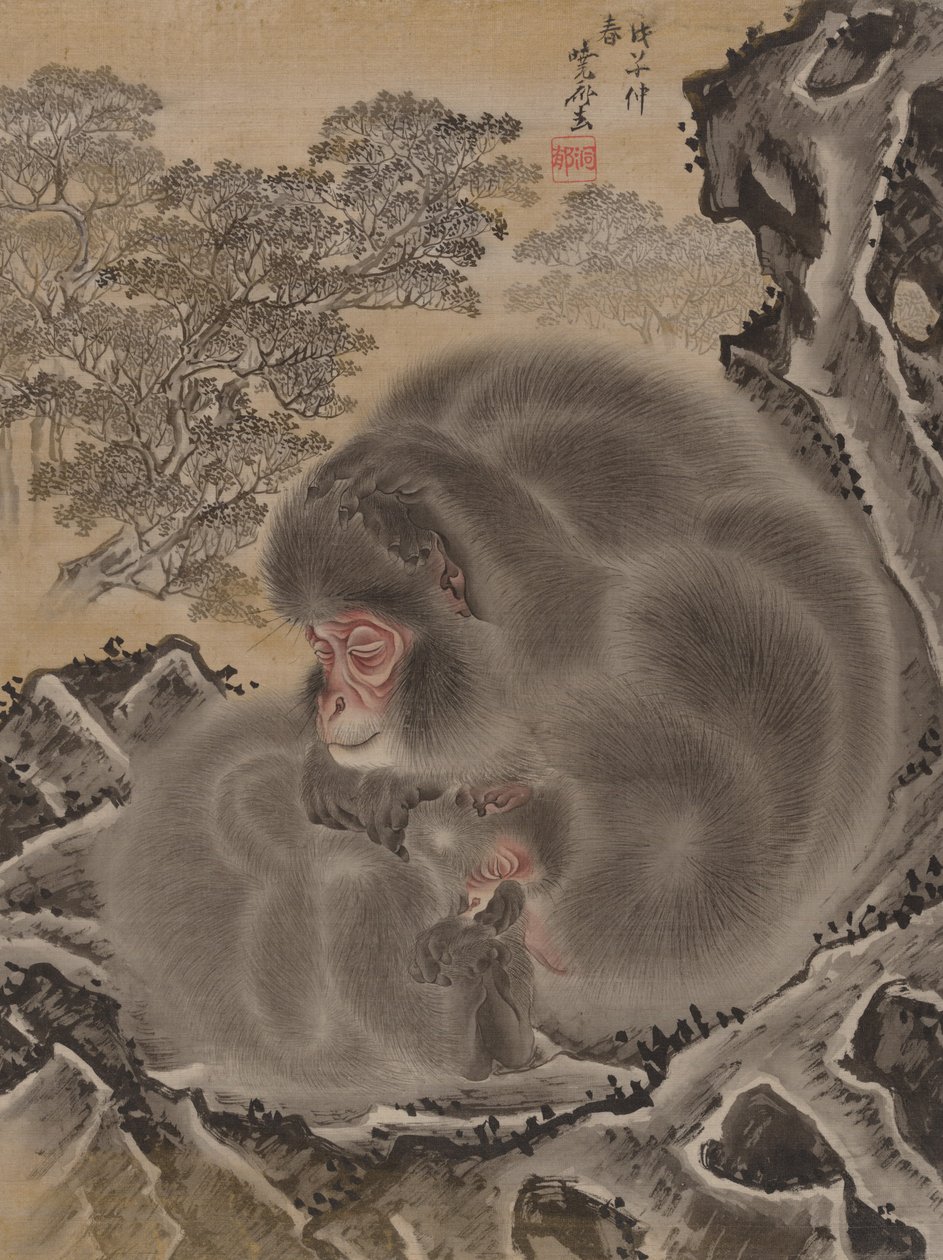 Scimmie, marzo 1888 da Kawanabe Kyosai