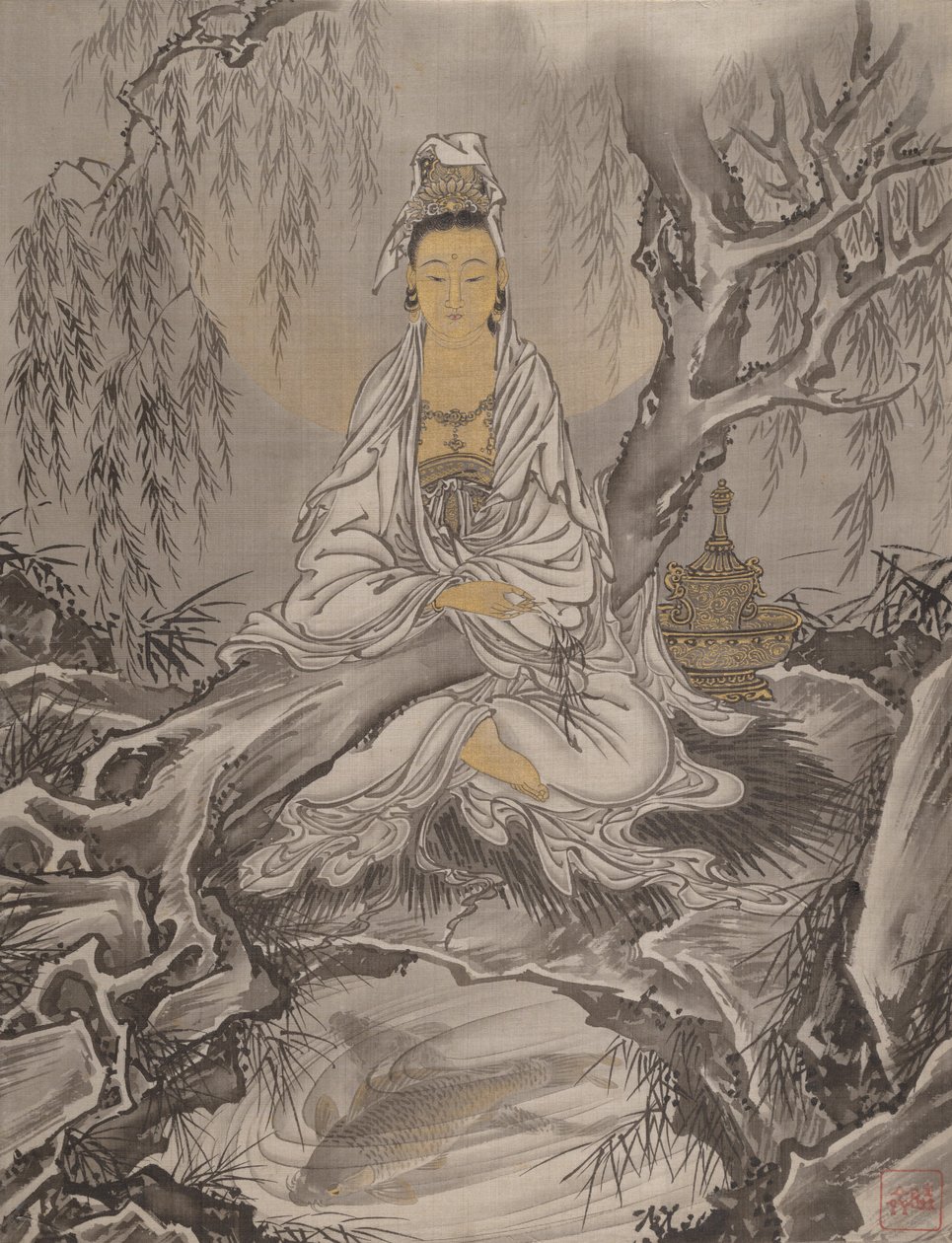 Kannon in Vesti Bianche, ca. 1887 da Kawanabe Kyosai