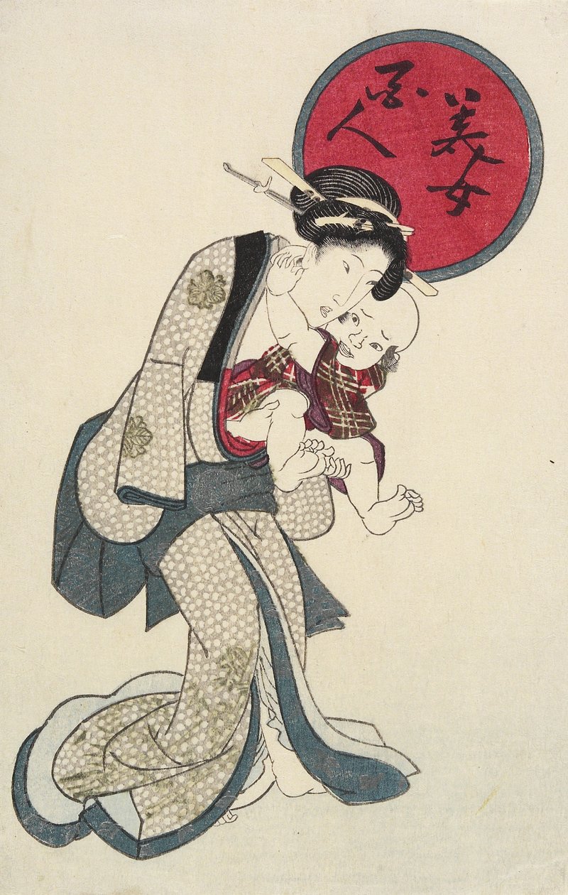 Donna che tiene un bambino da Keisai Eisen