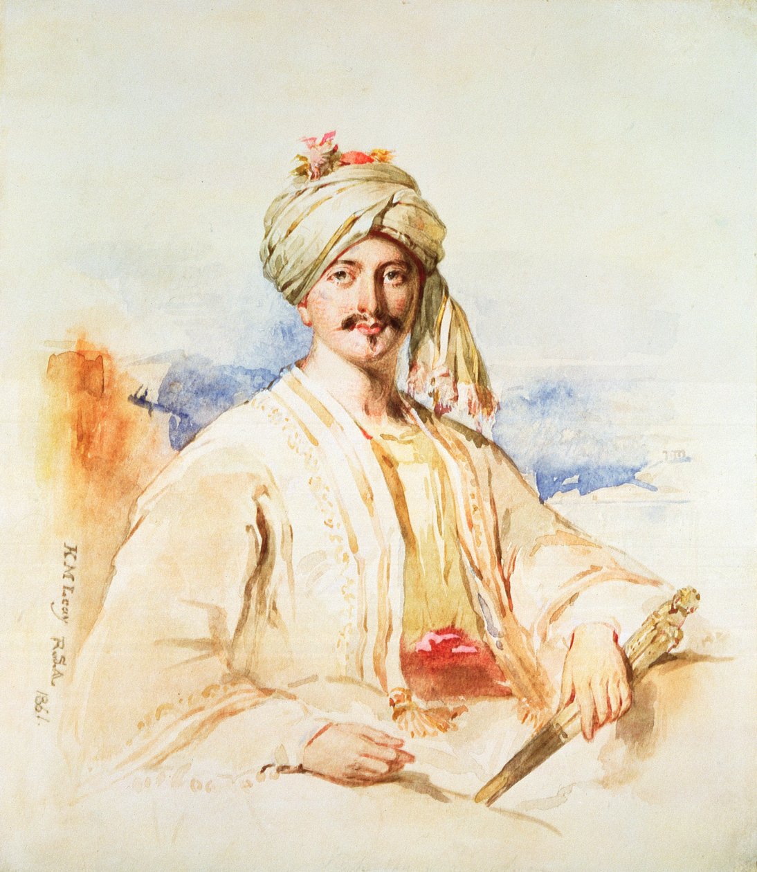 Ritratto di un uomo in abito orientale, 1861 da Kenneth Macleay