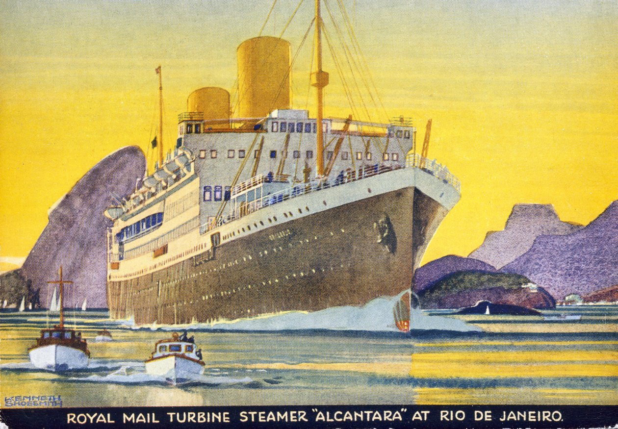 Cartolina raffigurante il Royal Mail Turbine Steamer 