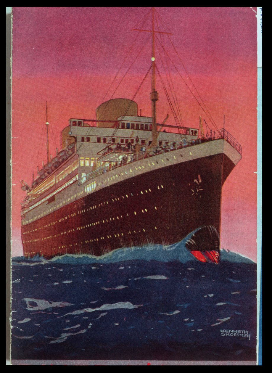 Il Liner M.V. Alcantara in mare, 1928 da Kenneth Shoesmith