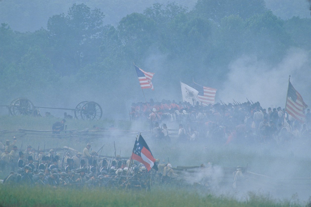 Rievocazione della battaglia di Manassas, Guerra Civile, 2004 (foto) da Kenneth Garrett