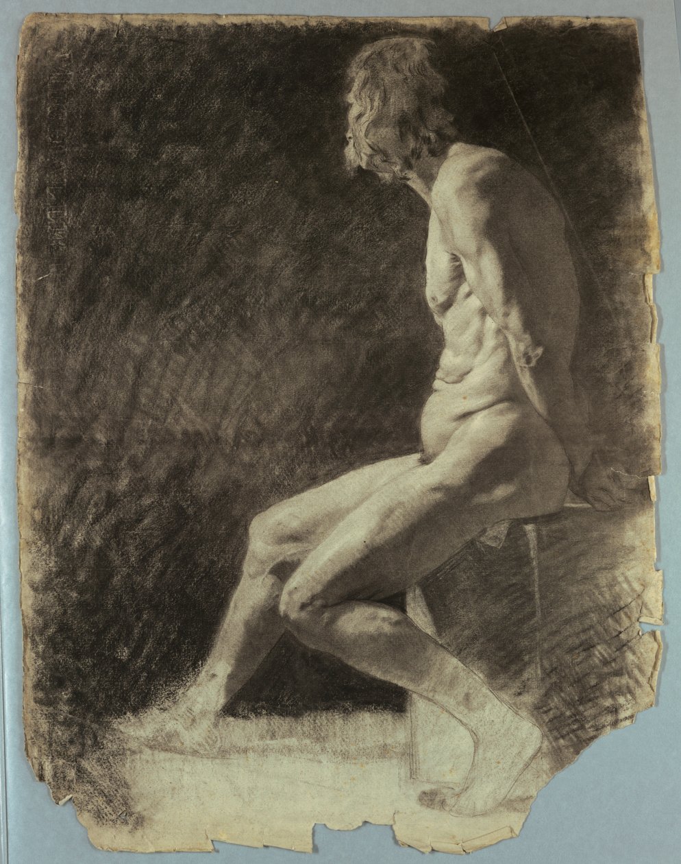 Studio di nudo di uomo seduto da Kenyon Cox