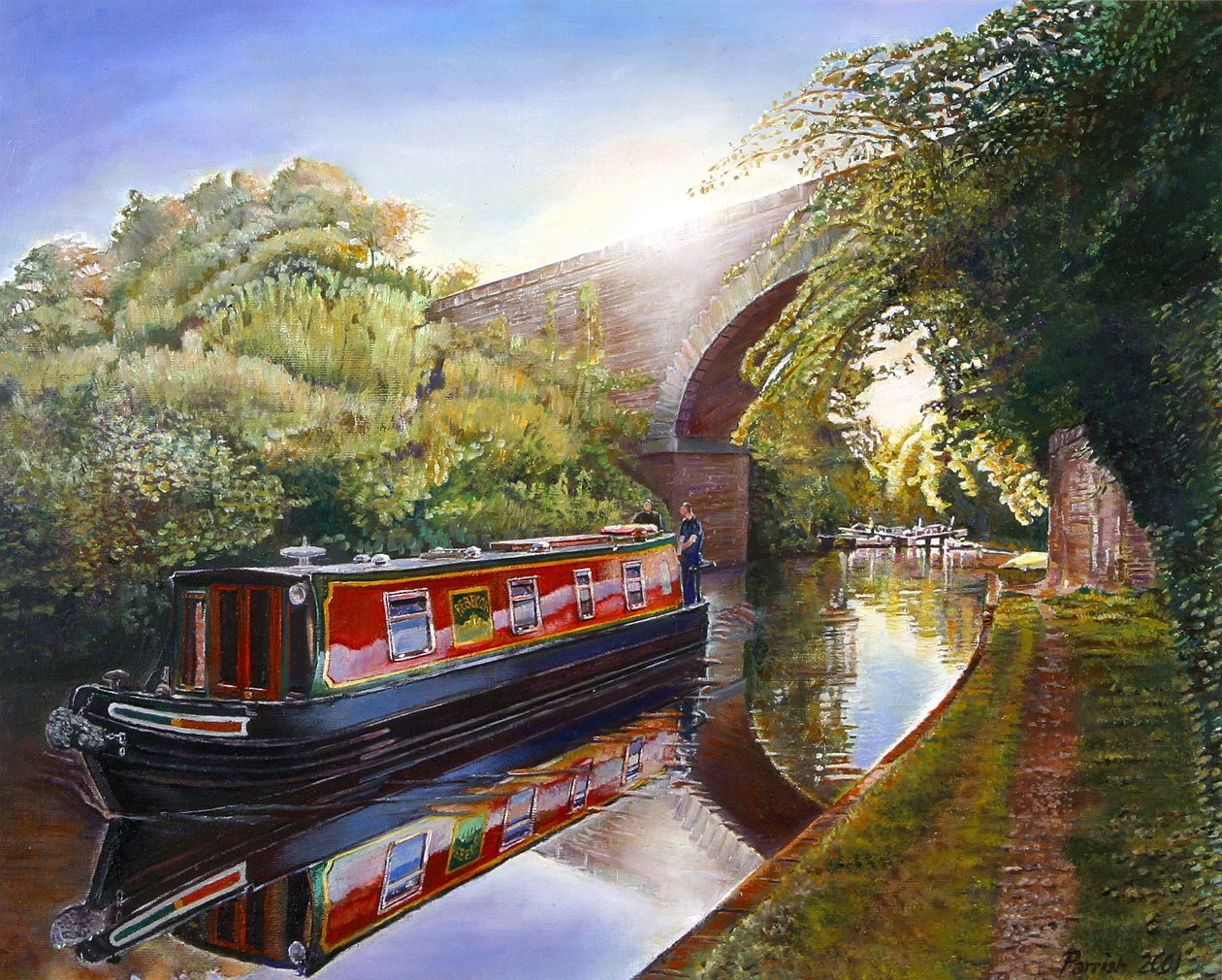 Barca Kate sul Grand Union Canal, 2001 da Kevin Guild of Railway Artist Parrish