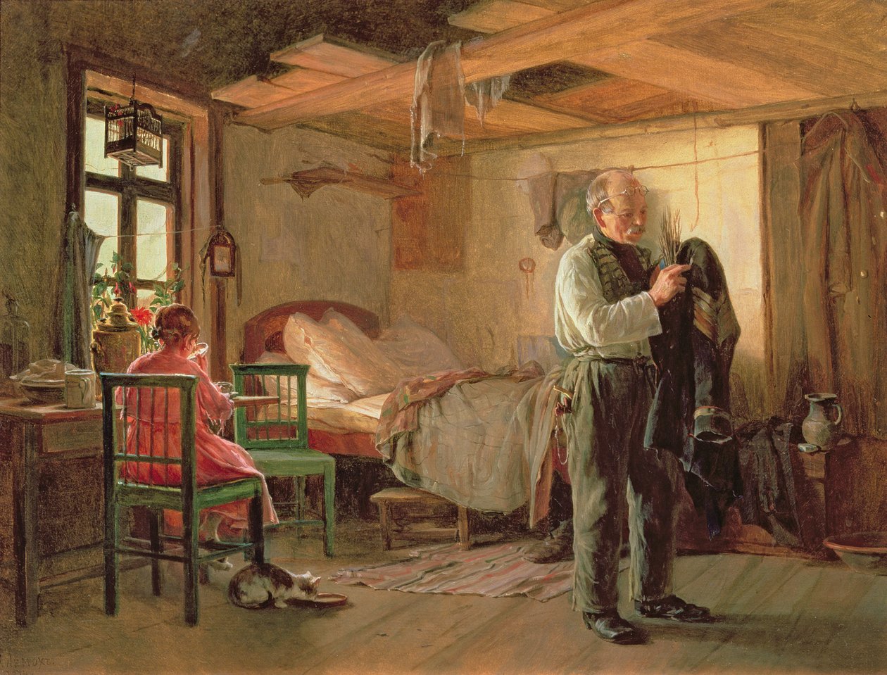 Mattina in una portineria, 1874 da Kirill Vikentevich Lemokh