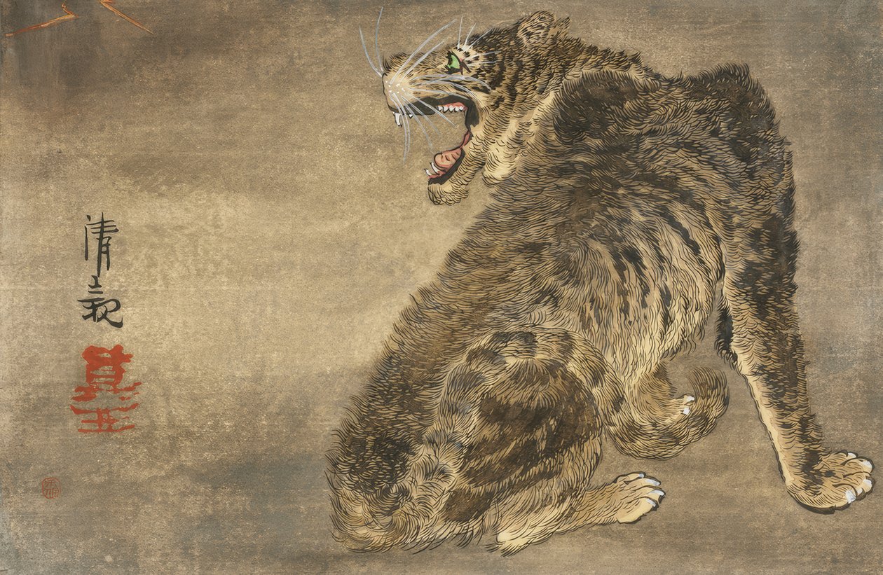 Tigre e fulmine da Kiyochika Kobayashi
