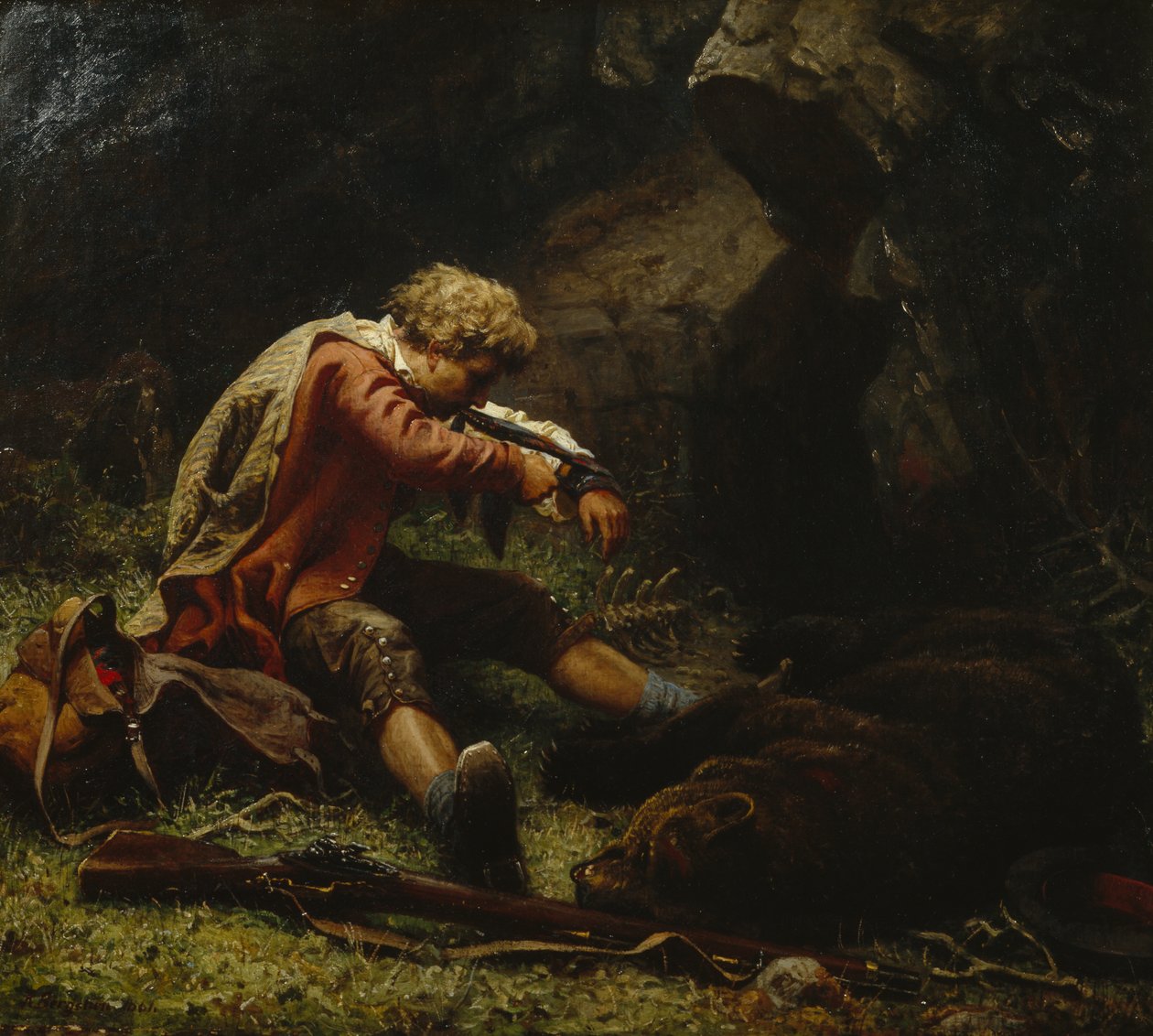 Cacciatore di orsi ferito da Knud Bergslien