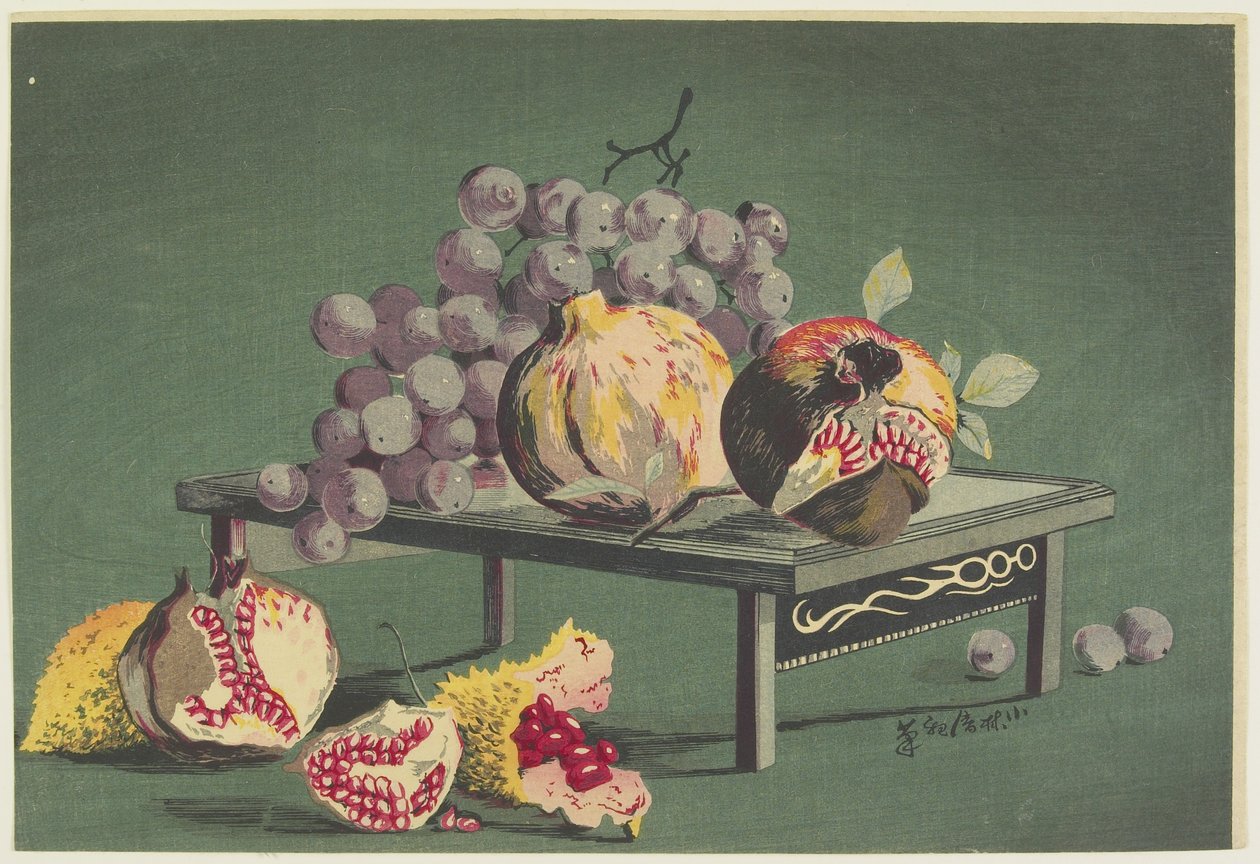 Melograni e uva, 1879-1881 da Kobayashi Kiyochika