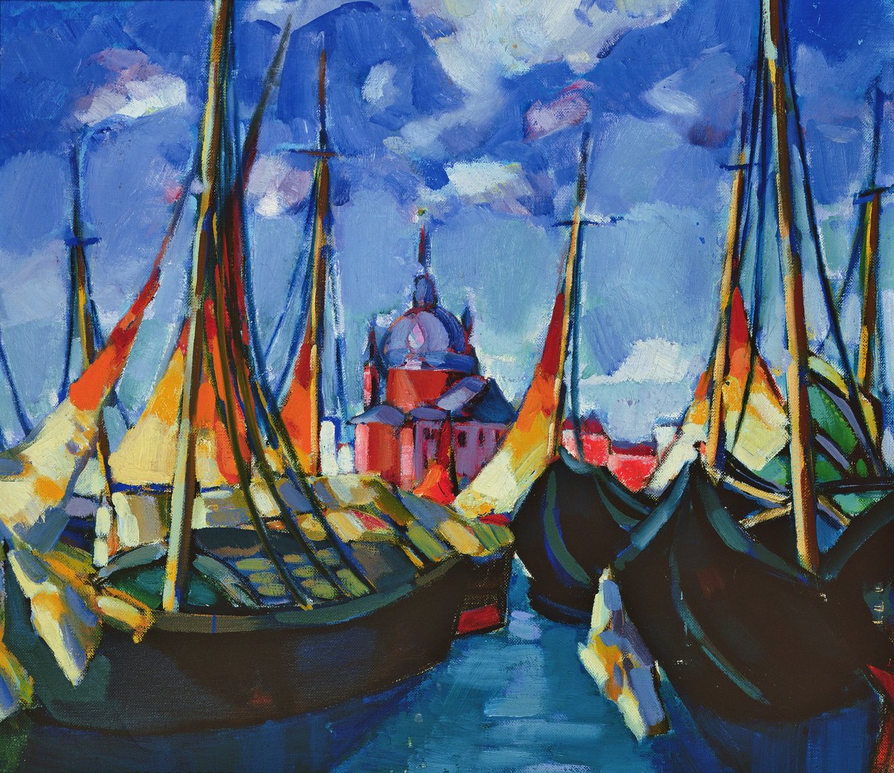 Barche a Vela a Venezia, 1922-3 da Konrad Magi