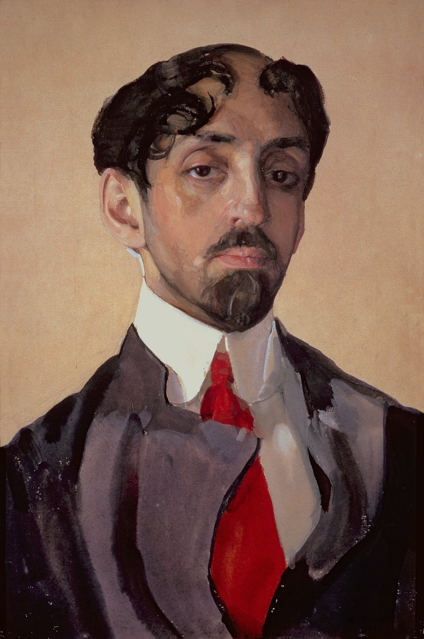 Ritratto di Mikhail Kuzmin (1875-1936), 1909 da Konstantin Andreevic Somov