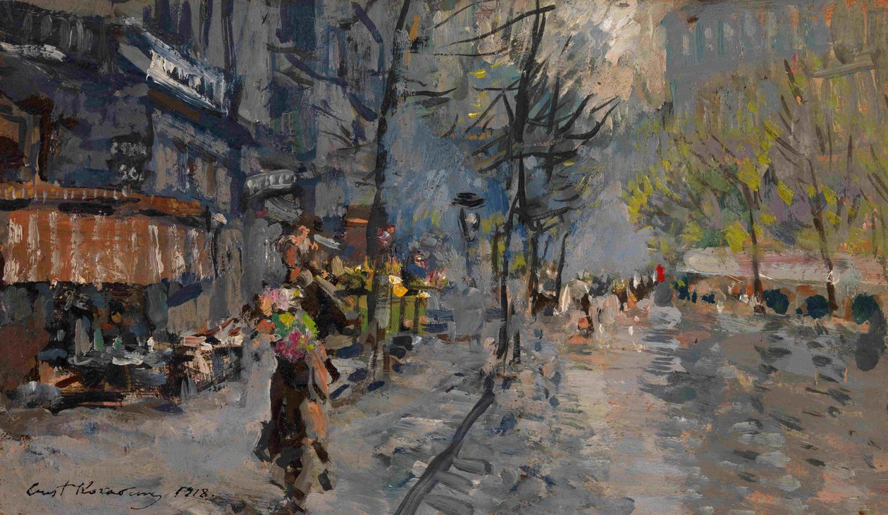 Una strada a Parigi, 1918 da Konstantin Alekseevich Korovin