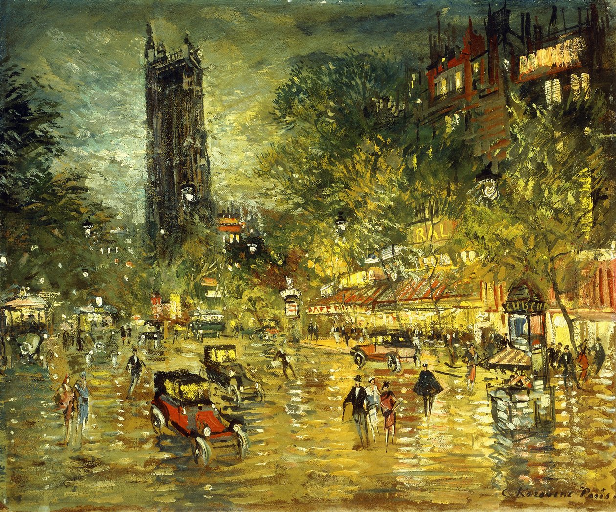 Scena di strada parigina da Konstantin Alekseevich Korovin