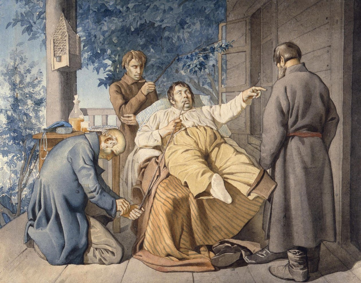 Proprietario terriero e i suoi servi, 1853 da Konstantin Alexandrovich Trutovsky