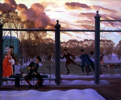 Pista di pattinaggio in inverno da Konstantin Andreevic Somov