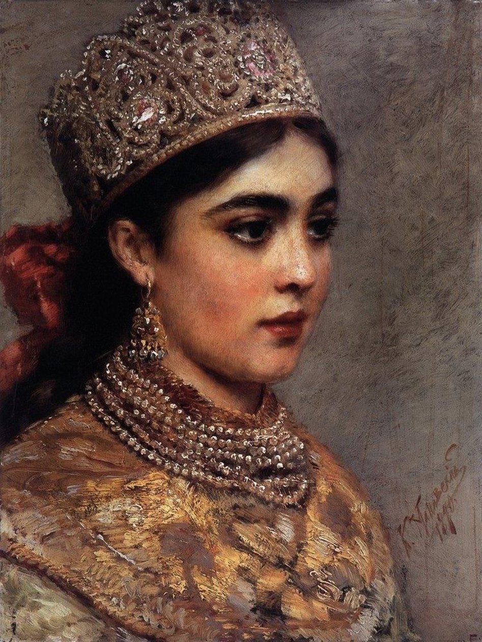 La donna boyar, 1890 da Konstantin Egorovich Makovsky