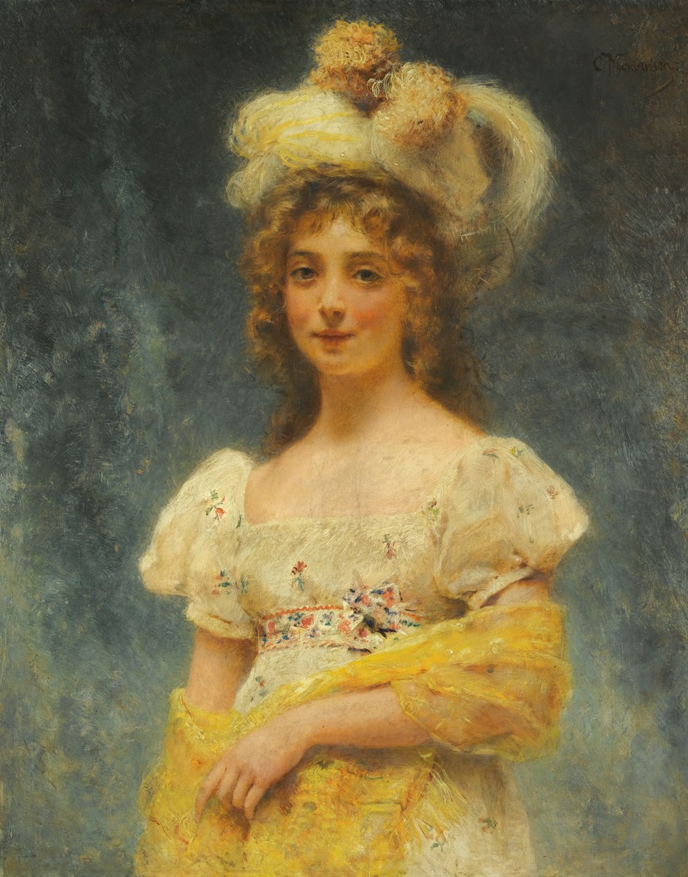 Scialle giallo Makovsky da Konstantin Makovsky