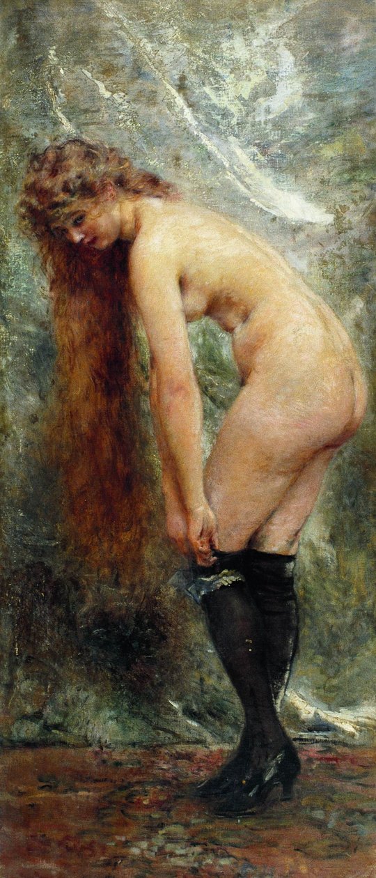 Russo: "Nudo in calze nere" Nudo in calze nere da Konstantin Makovsky