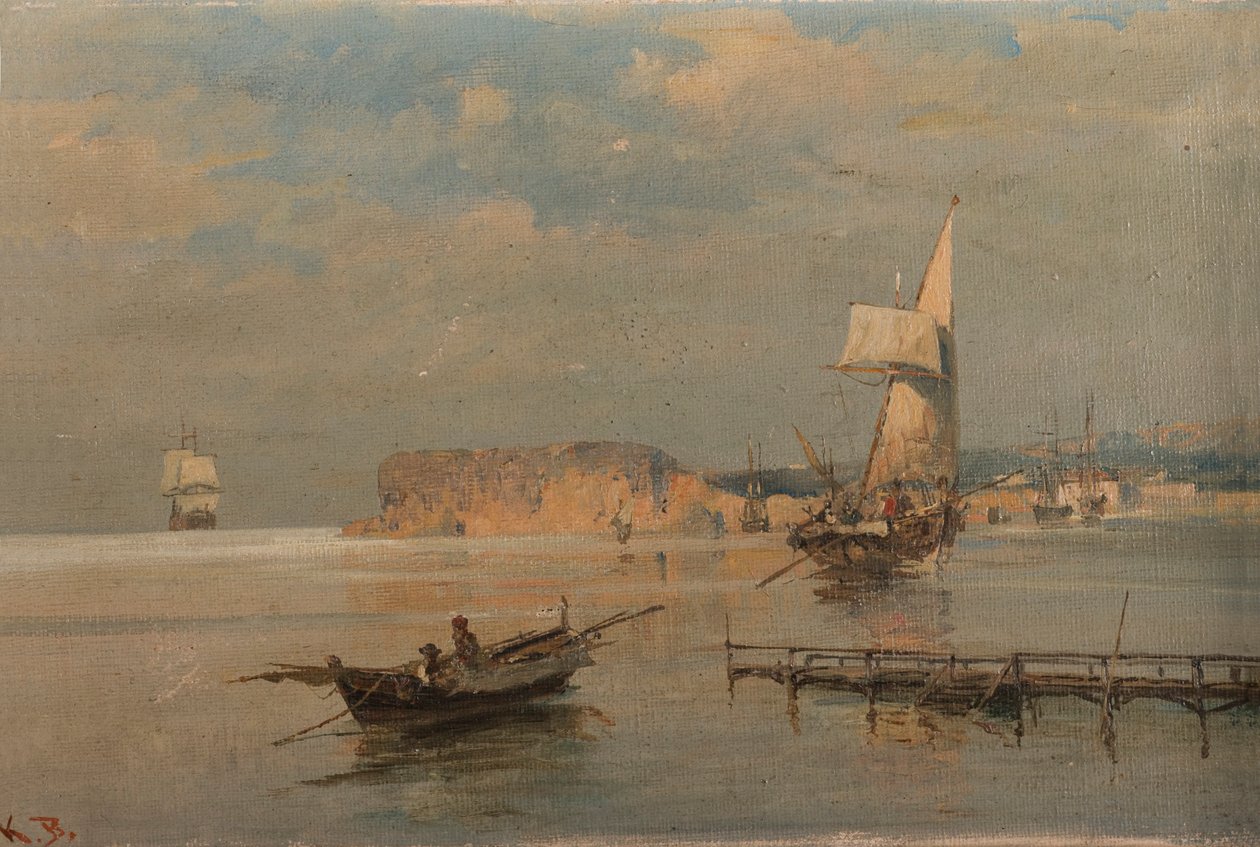 Barche in un porto da Konstantinos Volanakis