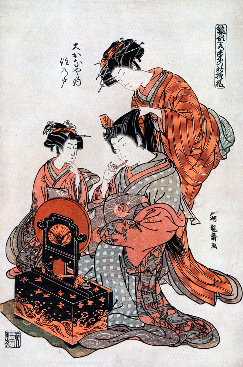 Cortigiana alla sua toilette, XIX secolo da Koriusai