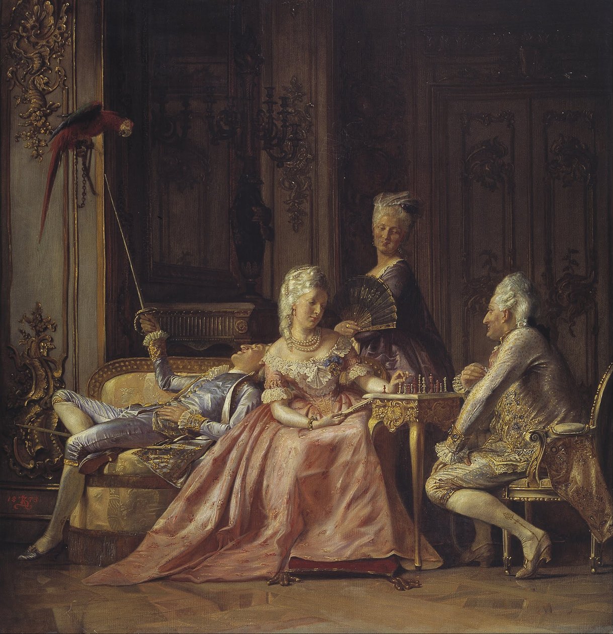 Scena dalla corte di Cristiano VII da Kristian Zahrtmann