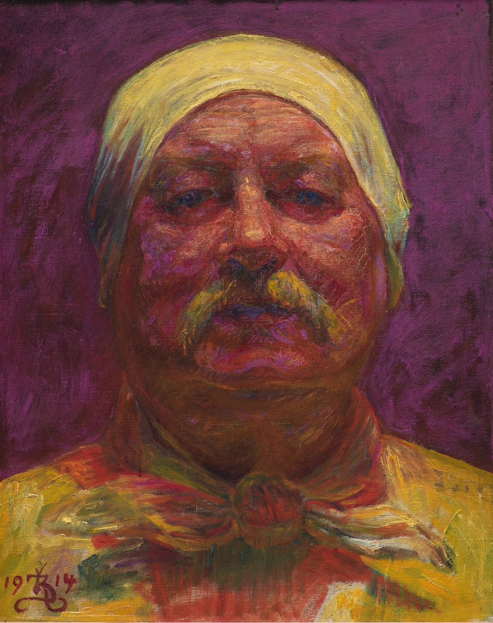 Autoritratto alla luce della lampada da Kristian Zahrtmann