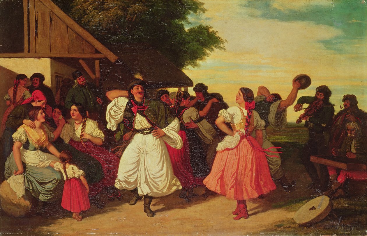 Festa di nozze in un villaggio da Károly Lotz