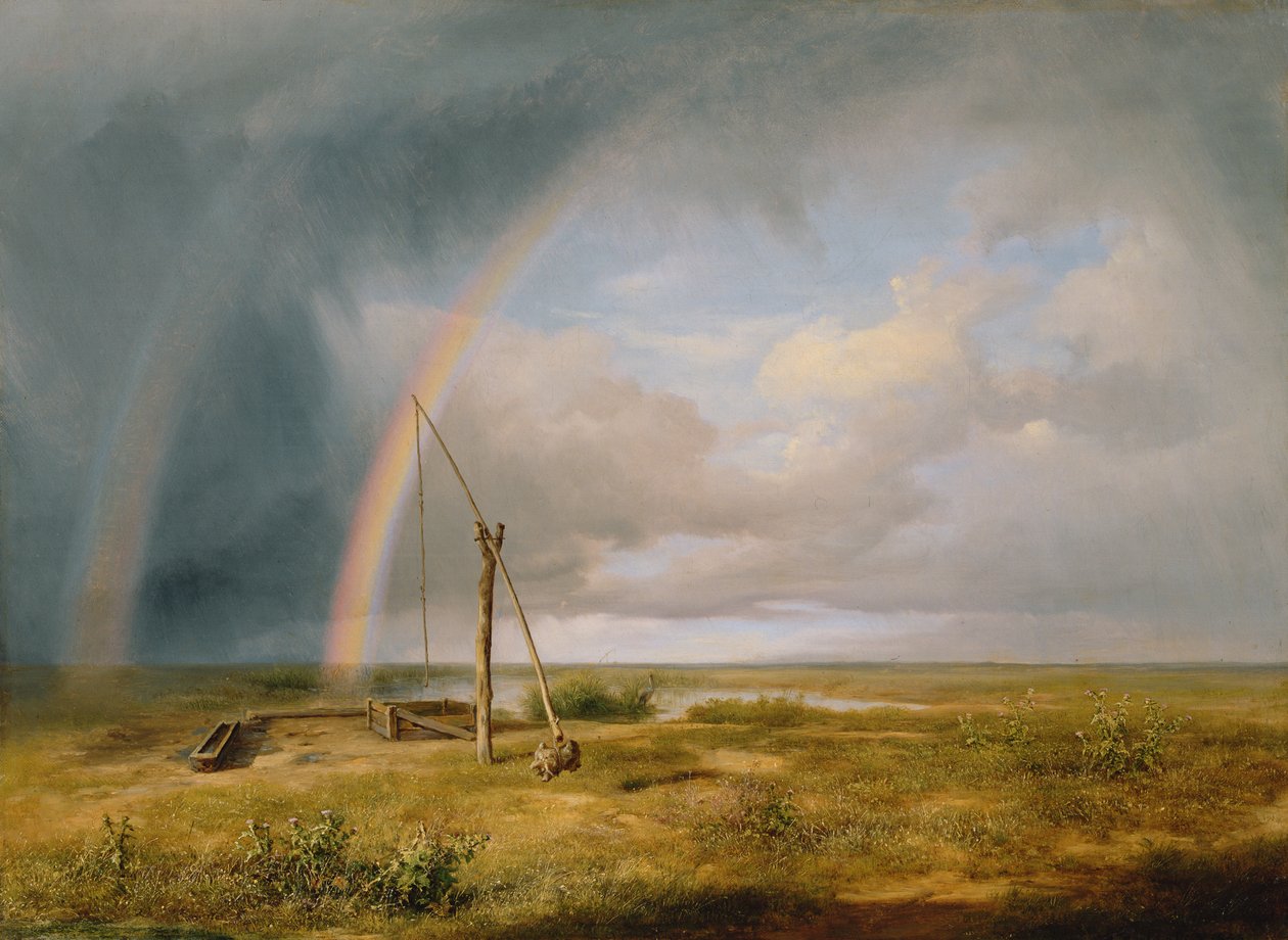 Pozzo contro un arcobaleno, XIX secolo da Károly Markó