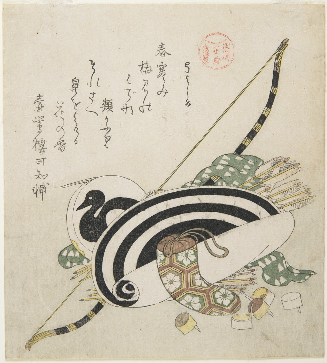 Tirare un arco, c. 1815 da Kubo Shunman