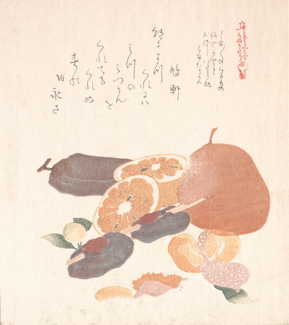 Arance e cachi essiccati, XIX secolo da Kubo Shunman