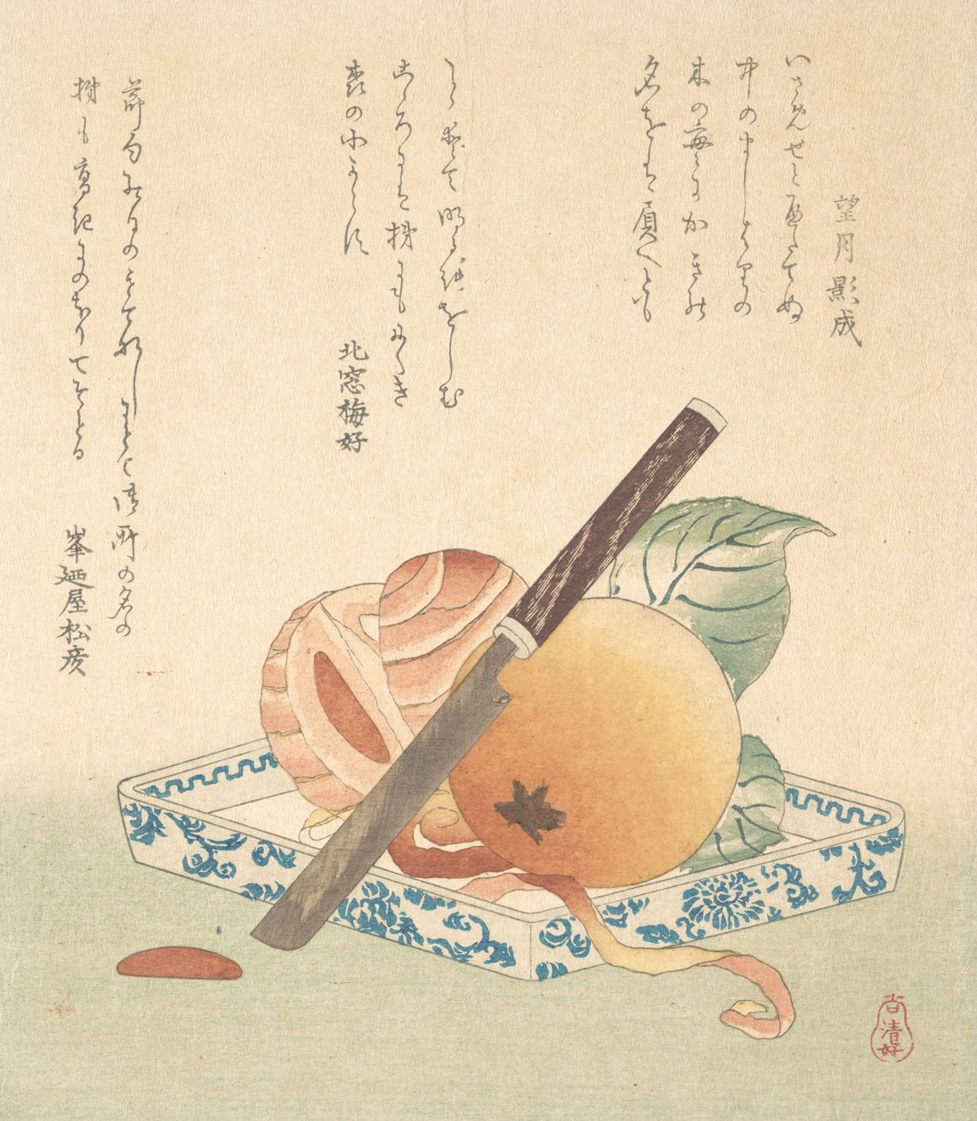 Cachi su un piatto, XIX secolo da Kubo Shunman