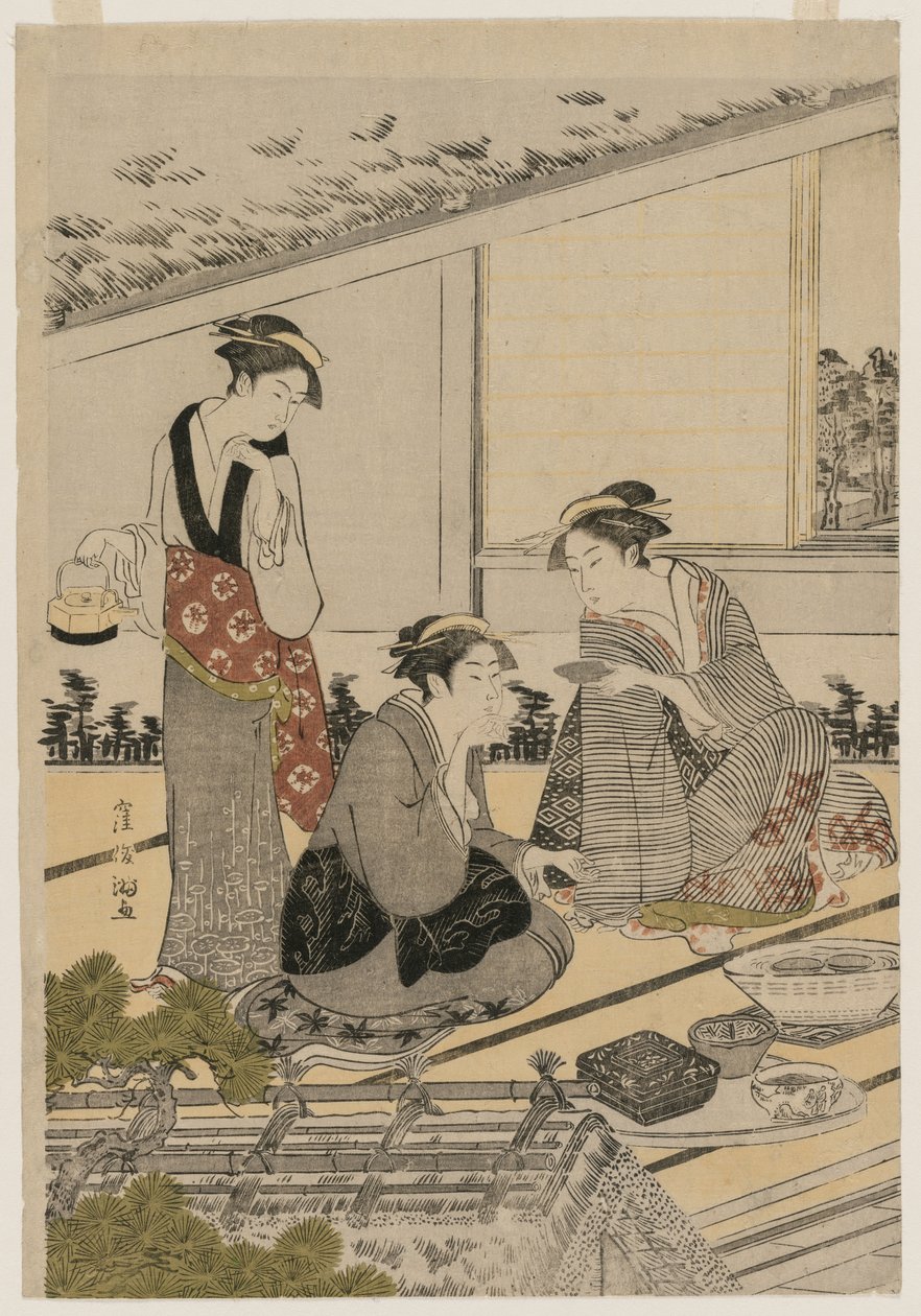 Donne in una casa da tè da Kubo Shunman