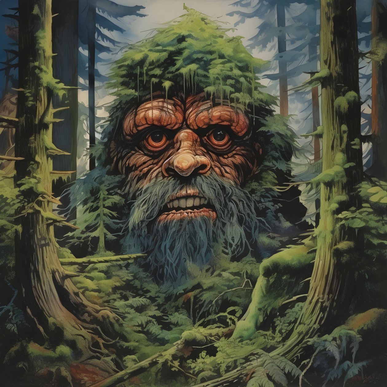 volto tra gli alberi 3 da Kurt Heppke