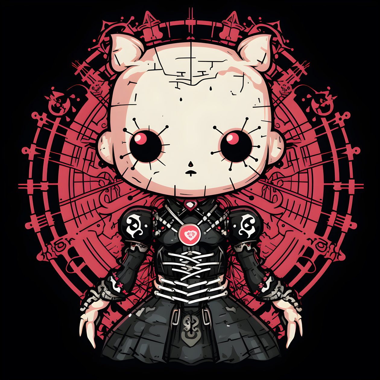 Hello Kitty come Pinhead design per maglietta 3 da Kurt Heppke