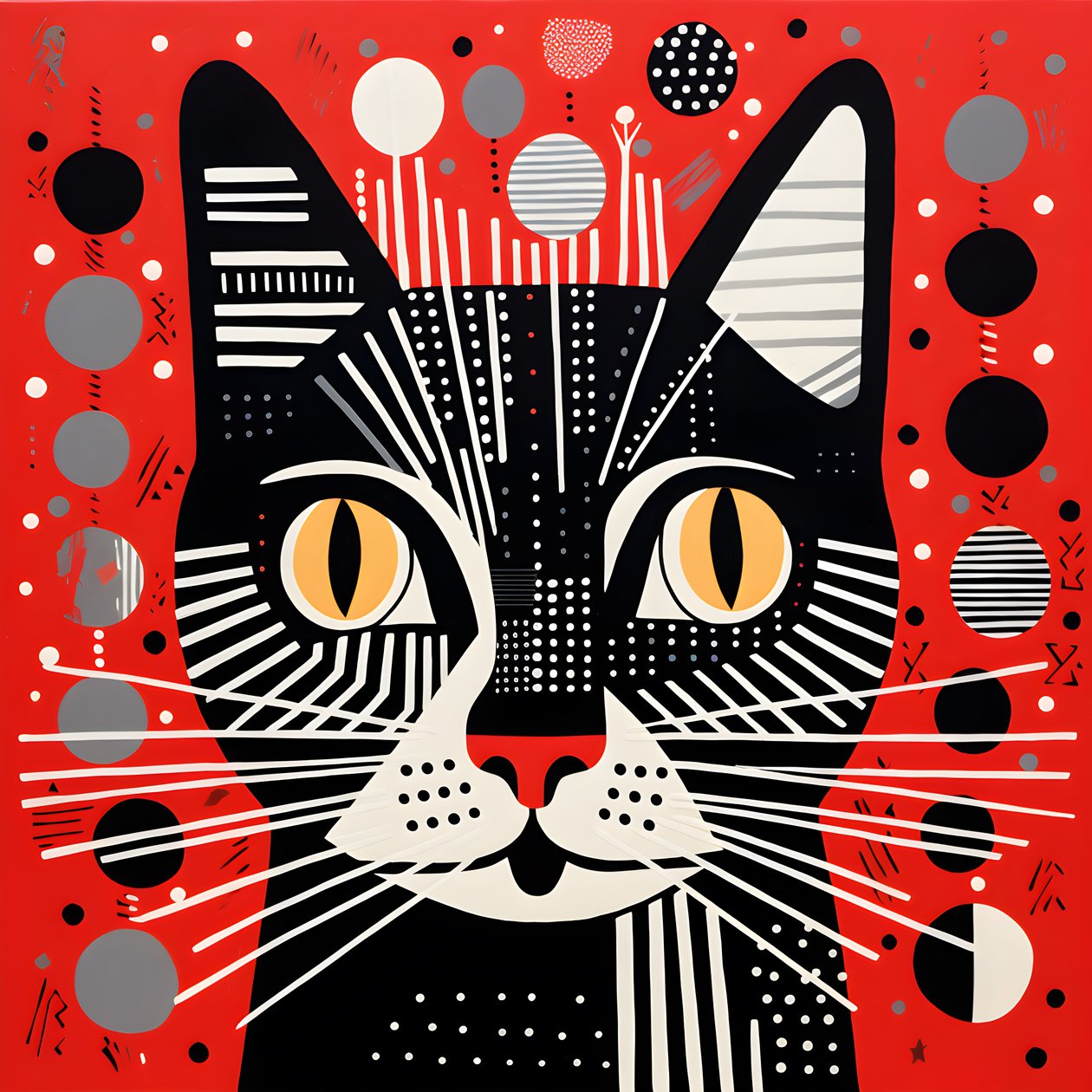 Gatto a strisce nere e rosse 1 da Kurt Heppke