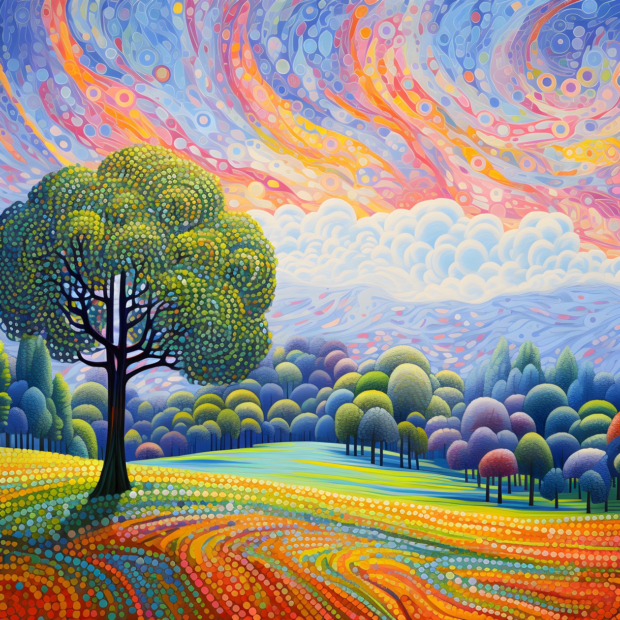 Paesaggio con alberi e colline 3 da Kurt Heppke