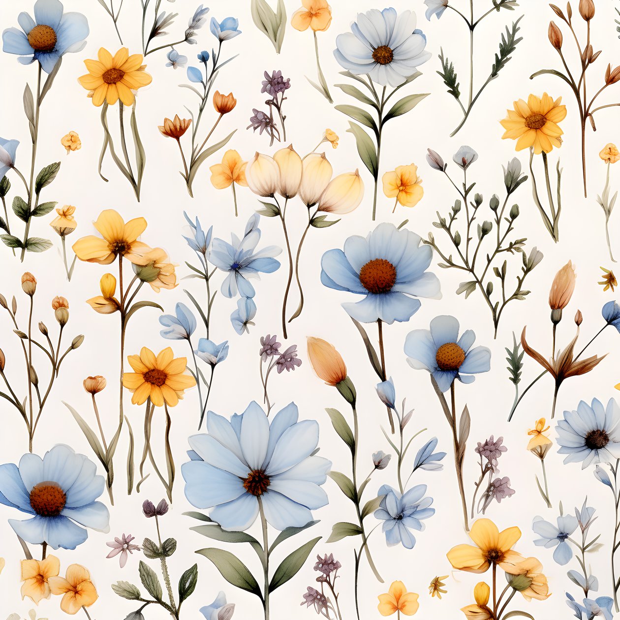 acquerello boho fiori selvatici 2 da Kurt Heppke