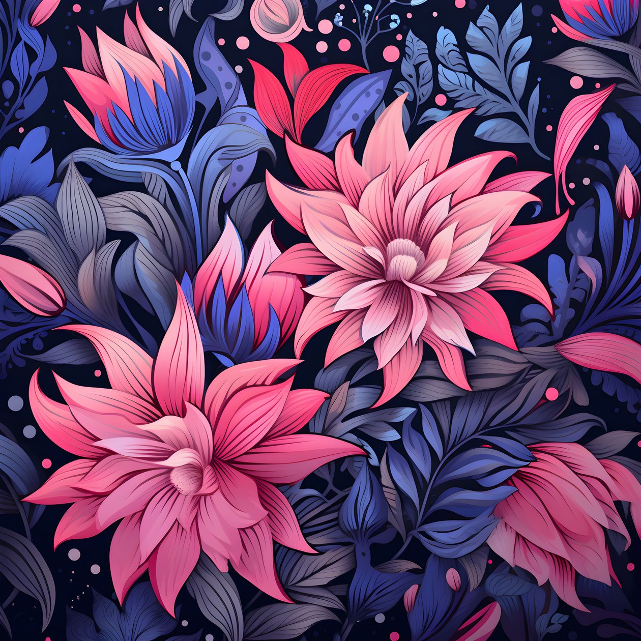 un mazzo di fiori in rosa e blu 1 da Kurt Heppke