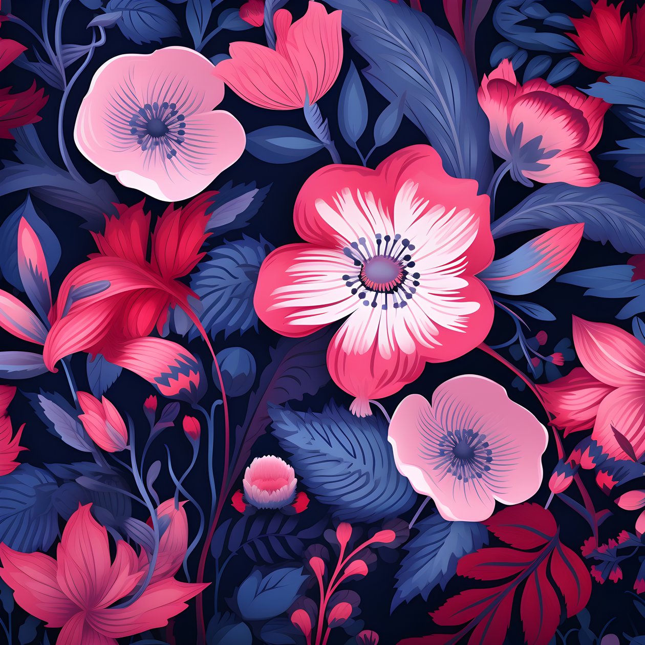 un mazzo di fiori in rosa e blu 3 da Kurt Heppke