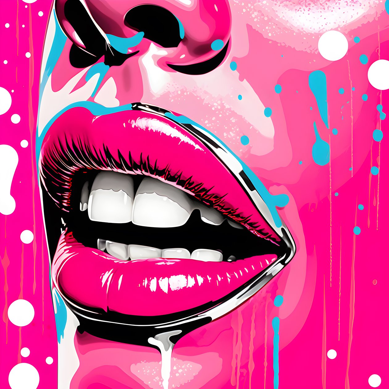 labbra rosa acceso 3 da Kurt Heppke