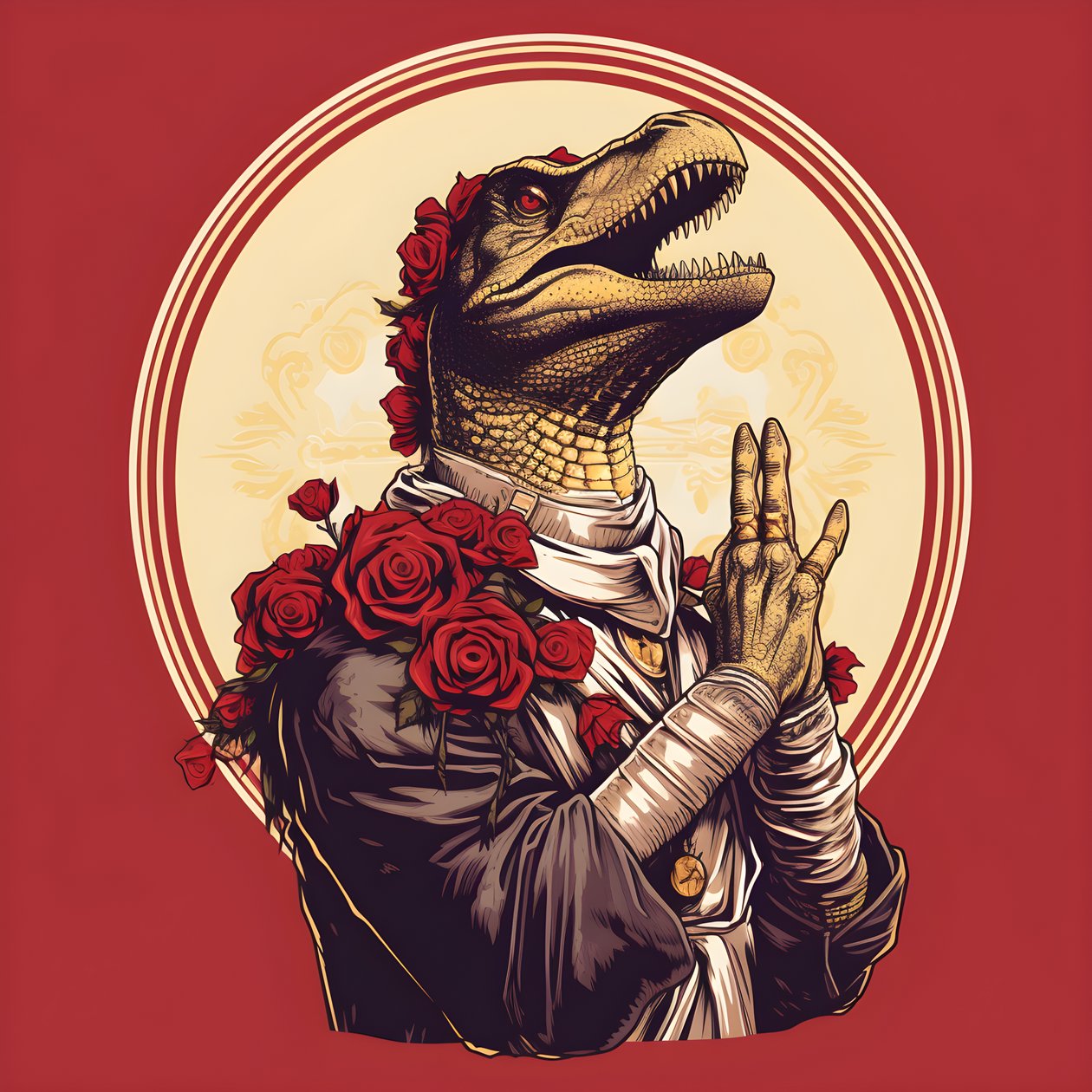 Regina assassina che prega T-Rex 1 da Kurt Heppke