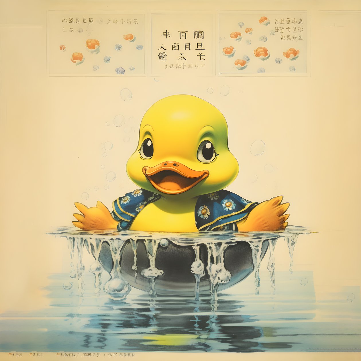 Manifesto pubblicitario di una papera di gomma trendy - the yellow 2 da Kurt Heppke