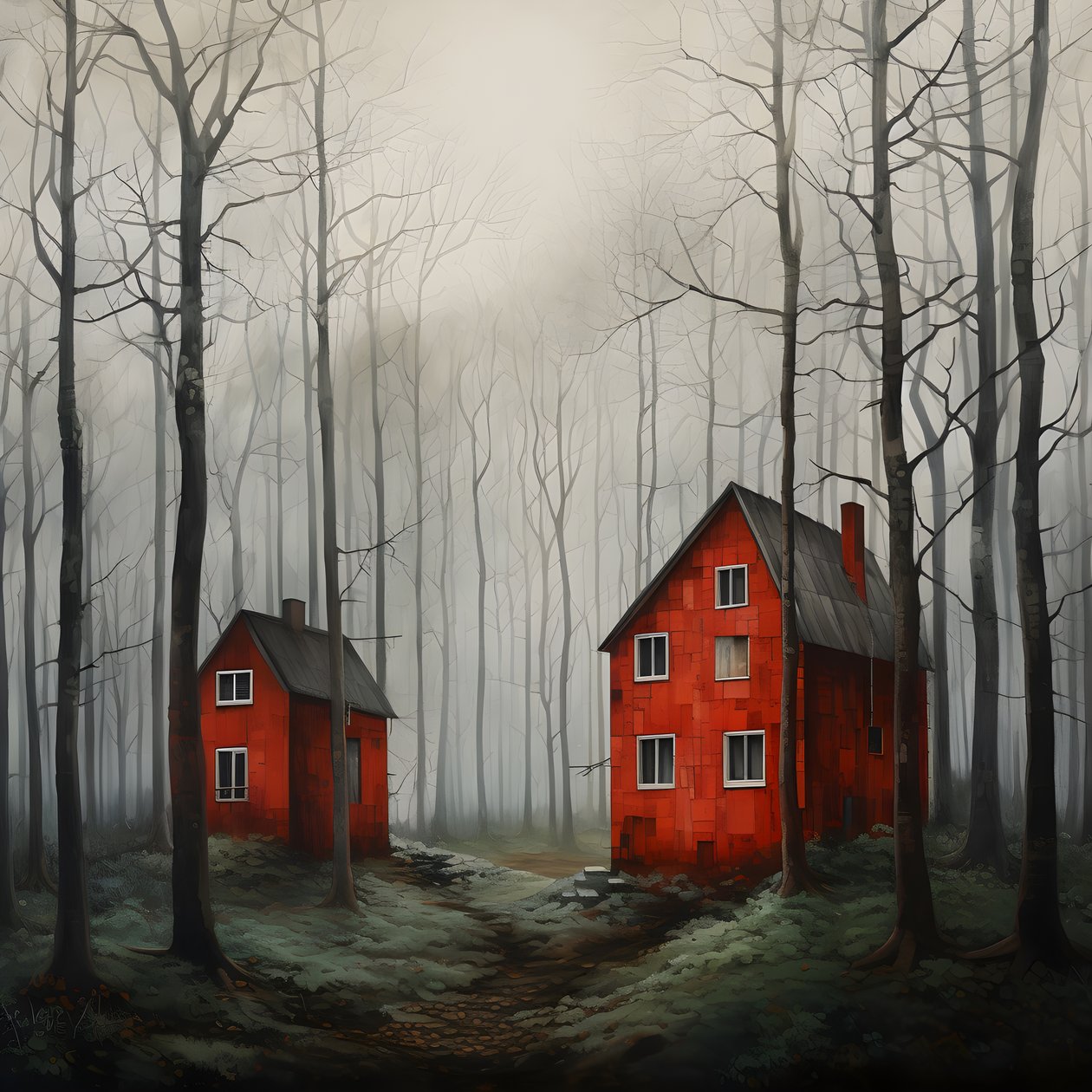 due case rosse nel bosco 1 da Kurt Heppke