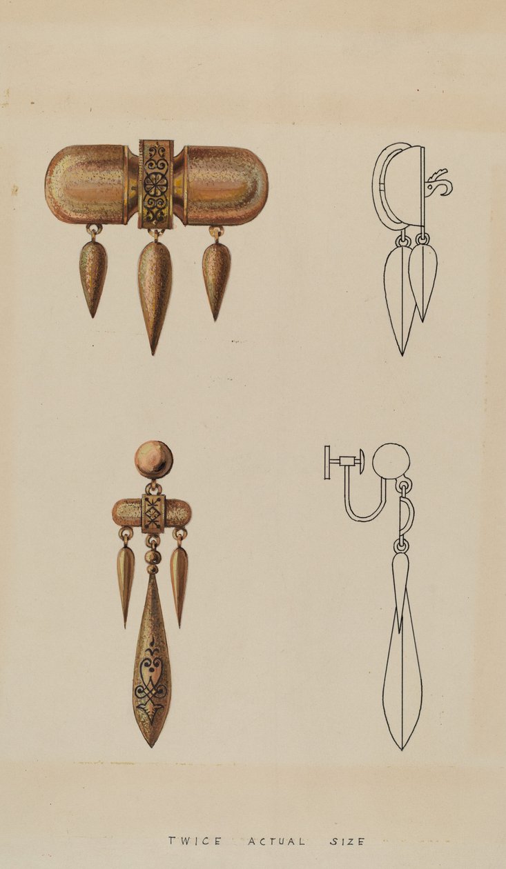 Spilla e orecchini, c. 1936 da Kurt Melzer