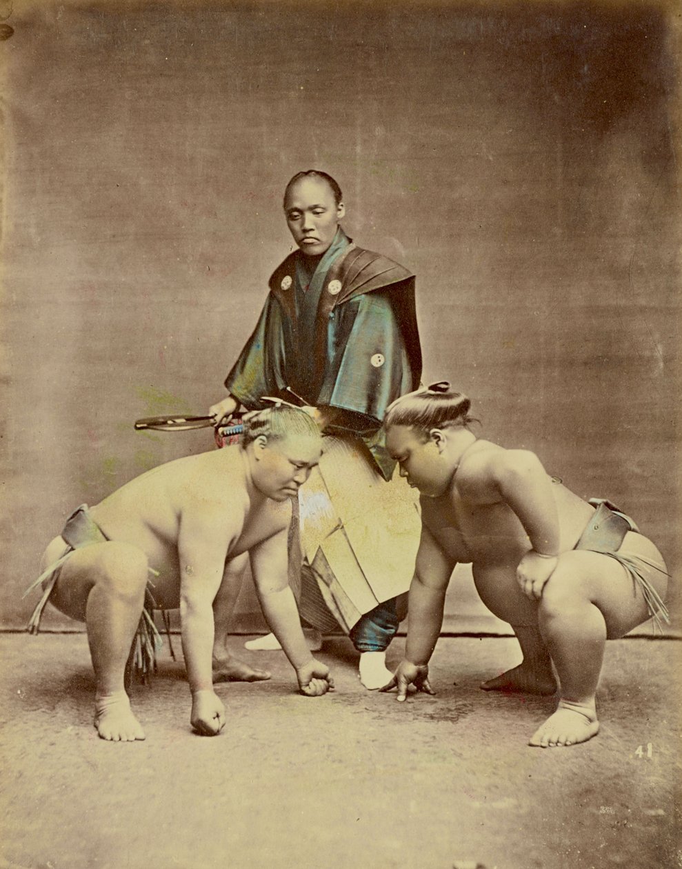 Lottatori di sumo, c.1880 da Kusakabe Kimbei