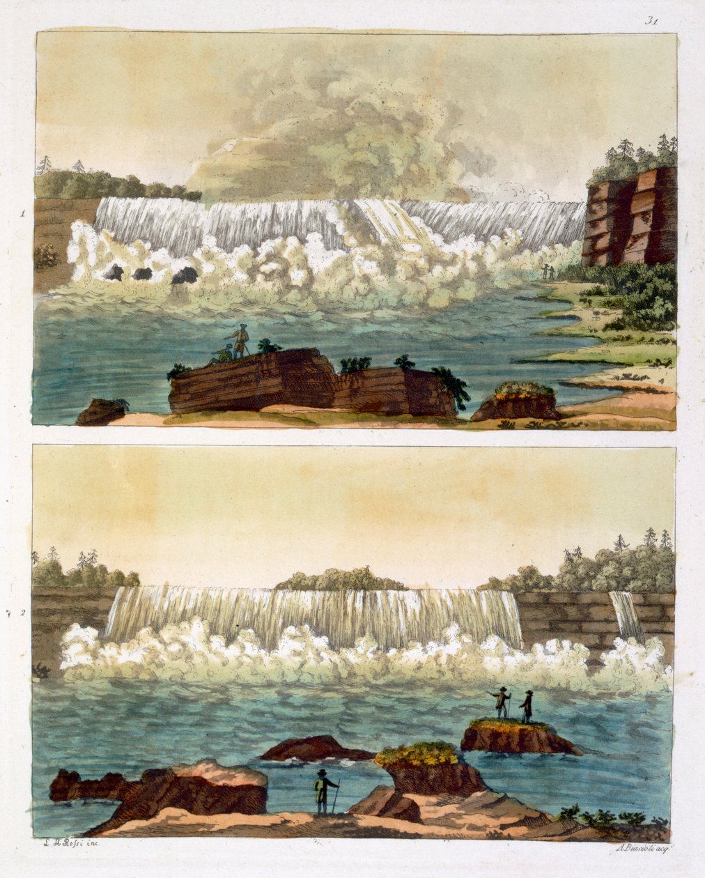 Cascate del Niagara, 1818 da L.A. Rossi