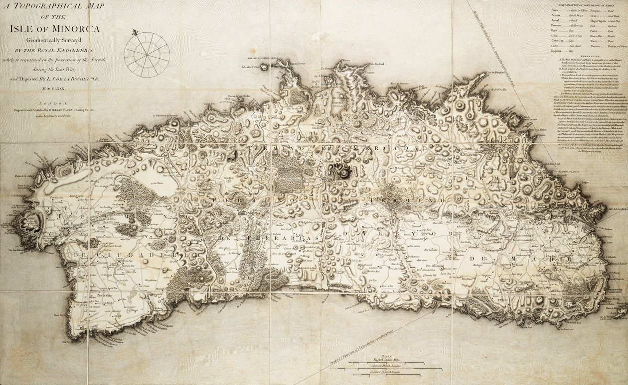 Mappa di Minorca da L. S. de la Rochette